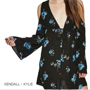Kendall & Kylie Cold Shoulder Floral Summer Dress